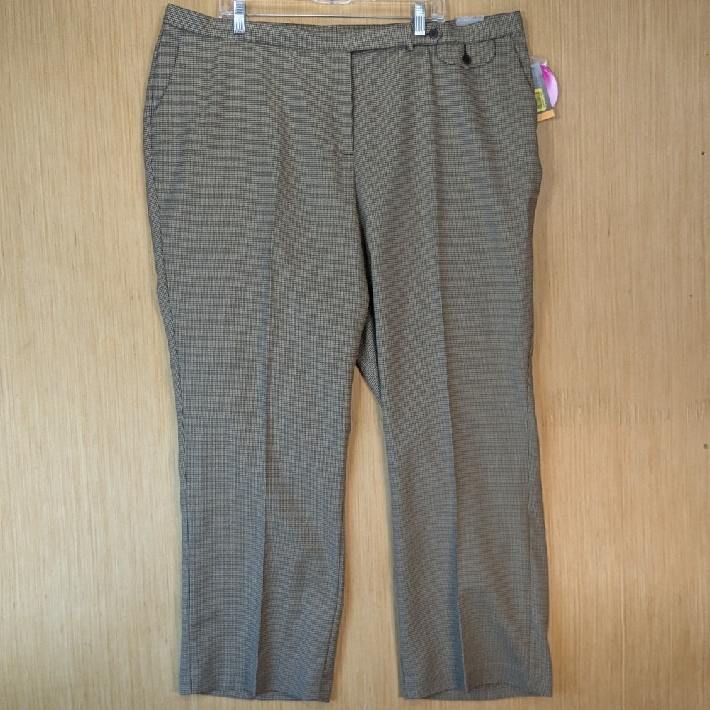 Investments‎ II Houndstooth Dress Pants Womens 24W Preppy Dark Academia Stretch